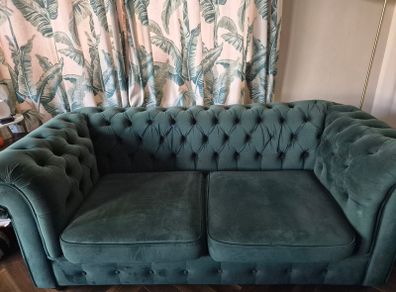 Chesterfield 2 seater and 2 single arm chairs