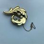 Arezzo 762 AR 750 pristine vintage 18k Italian gold, leaf brooch Image 4