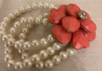 Pearl bracelet with rose
