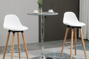 2 Piece Bar Stool Set Scandinavian Design, Footrest