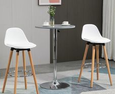 2 Piece Bar Stool Set Scandinavian Design, Footrest