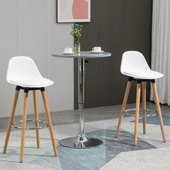 2 Piece Bar Stool Set Scandinavian Design, Footrest