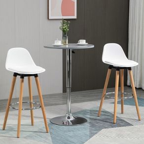 2 Piece Bar Stool Set Scandinavian Design, Footrest