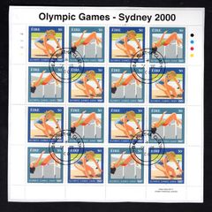 2000 Ireland Olympic Games Sydney 2000 Commemorative Stamps Sheet Fine CDS Used Fine Used with Dublin cancel of 7th July 2000 (First day of issue) on envelope extract.