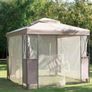 Luxury Steel Framed Gazebo - Taupe.  2.5 x H2.6m Image 2