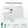 Chest of Drawers Bedroom, 8 Fabric Drawers, 110x30x88cm, White Image 6