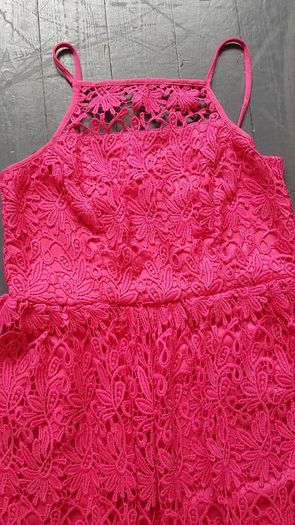 River Island pink lace dress 10