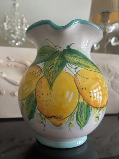 Handpainted Sorrento Ceramic pitcher signed
