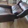 Elegant brown leather full recliner Image 6