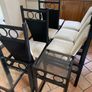 Metal table with glass top, 6 chairs and side pieces Image 3