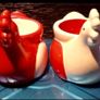 Pair Of Red And White Chicken Egg Holders. Collection Or Buyer Pays Post. Image 2