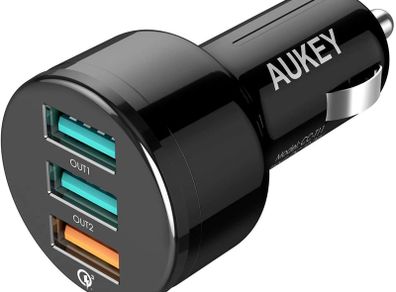 Quick Charge 3.0 Car Charger with 2 USB Ports USB Car Adaptor 42W for Samsung Galaxy S8 / Note 8/7, LG G5 / G6, HTC 10, iPad Air/Pro, iPhone X / 8/8 Plus / 7