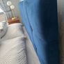 Upholstered double bed frame - navy velvet Image 2