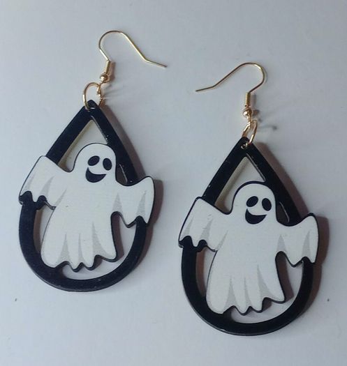 Halloween Friendly Ghost Waterdrop Earrings