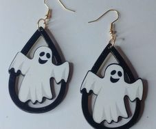 Halloween Friendly Ghost Waterdrop Earrings