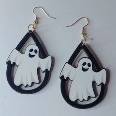 Halloween Friendly Ghost Waterdrop Earrings