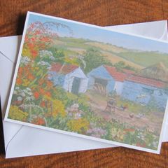 Greetings Card Old Farmyard