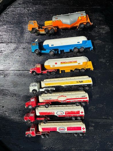 7 x Vintage Majorette Tanker Truck Collection