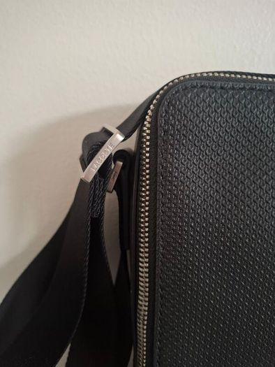 Lacoste Chantaco Pique Leather Reporter Bag