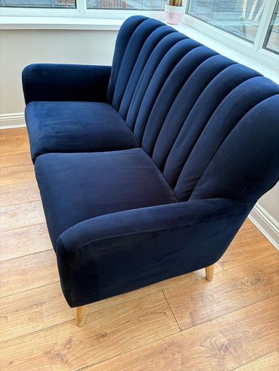 Navy Velvet 2 Seater Sofa from EZ Living