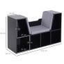 6 Cube Bookcase with Cushioned Seat, Cube Storage Shelf, Bookshelf Organizer for Study, Reading Corner, Black Image 5