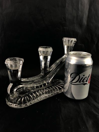 Art Deco crystal candle stand
