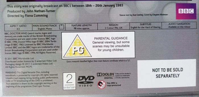 Doctor Who (Peter Davidson) [1983] Snakedance [1xDVD TV Boxset]