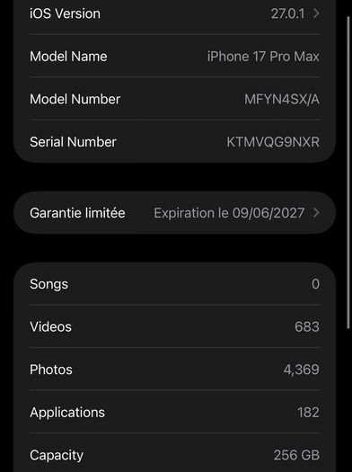 URGENT - IPhone 17 Pro Max 256Go (100% battery health)