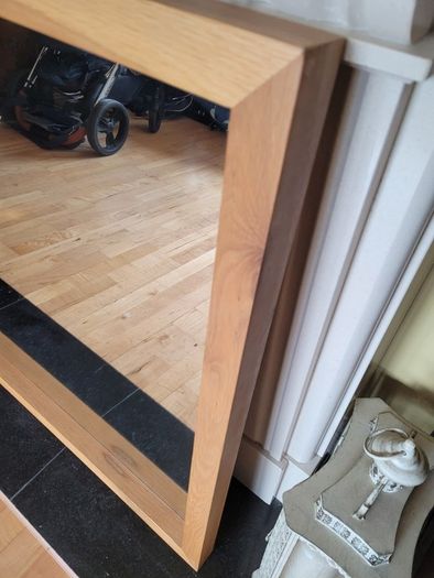 Large heavy oak mirror
