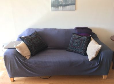 3 seats sofa cover and 2 squared cushion covers