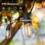 107ft Festoon Lights Outdoor, 32x1w Led Dimmable Bulbs, 2200k Warm White Commercial Grade Outdoor String Lights For Patio, Garden, Fence Image 2