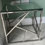 Modern Glass & Chrome Side Table Image 3