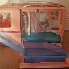 barbie campervan, truck, van, caravan, bus