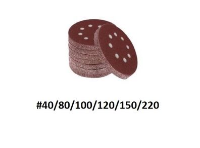 60x Sanding Discs with holes 125mm (5 inch) #40/80/100/120/150/220 (10 of each)