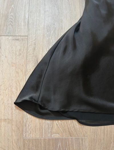 Zara black satin mini dress S