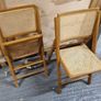 Pair of Vintage Wooden Folding Chairs with Cane Rattan Image 3