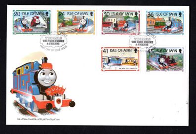 1995 Isle of Man 50th Anniversary of Thomas The Tank Engine Stories by Reverend Awdry Commemorative Stamp First Day Cover (FDC)