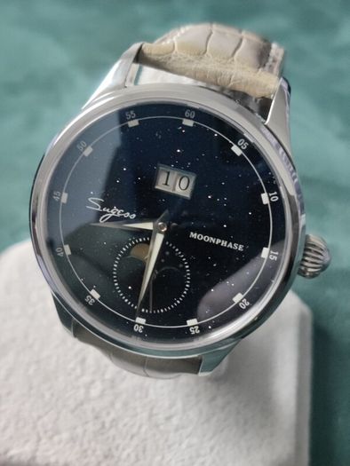 Sugess Moonphase Mechanical, Big Date Automatic 41mm Watch with Sapphire Crystal