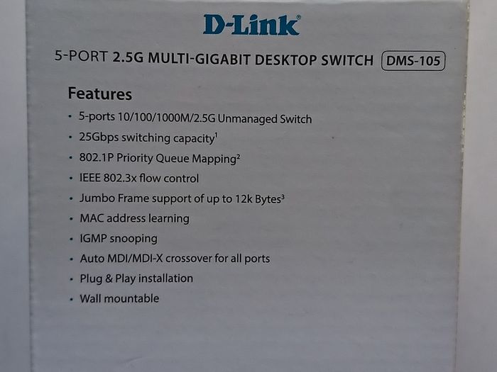 D-Link 5-Port 2.5G Multi Gigabit Unmanaged Gaming Network Switch (metal housing)