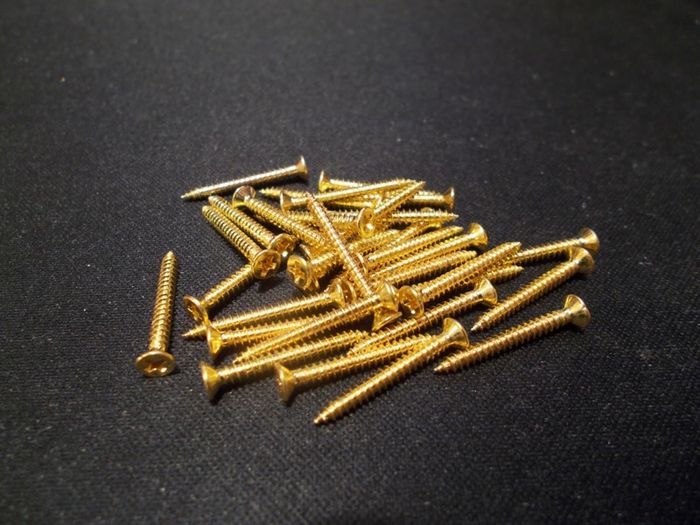 Humbucker Mounting Ring Screws (Gold)