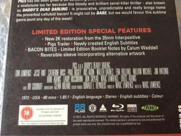 Pigs Limited Edition Blu Ray 88 Films Vault