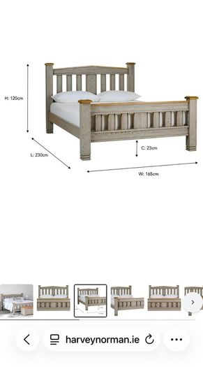 Lancaster Bed Frame | King | 5ft | Aged Grey/Oak