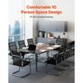 Conference Table, 2400 mm Boat Shaped Office Meeting Table for 10 Person, Modern Large Boat Meeting Desk with Metal Legs Image 3