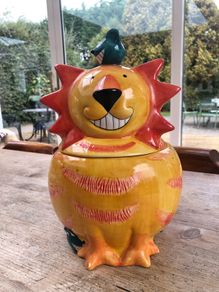 Vintage Rayware Lion & Mice Ceramic Cookie Jar