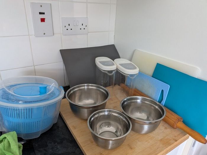 chopping boards containers cereal containers