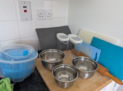 chopping boards containers cereal containers