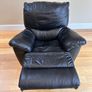 Black Leather Recliner Suite Image 9
