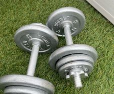 set of dumbells