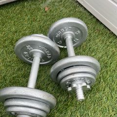 set of dumbells