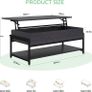 Metal Frame Lift Top Coffee Table with Large Hidden Storage, 3 Tier Tea Tables for Living Room, industrial Style, Adjustable table legs, Waterproof&Anti-scratch Desktop, Black (FREE SHIPPING) Image 5